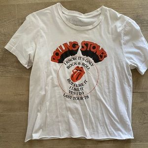 Rolling Stones distressed crop top
